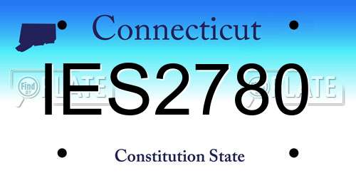 IES2780 Connecticut License Plate