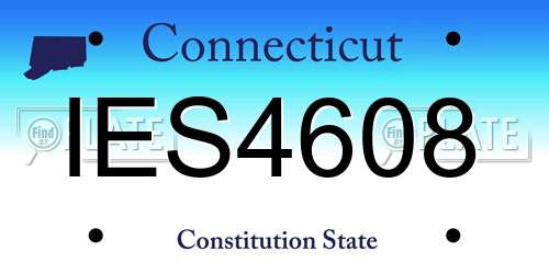 IES4608 Connecticut License Plate