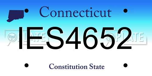 IES4652 Connecticut License Plate