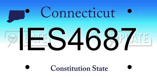 IES4687 Connecticut License Plate