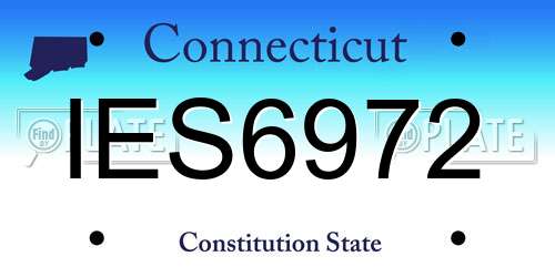 IES6972 Connecticut License Plate