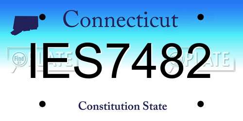 IES7482 Connecticut License Plate
