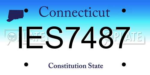 IES7487 Connecticut License Plate