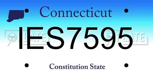 IES7595 Connecticut License Plate