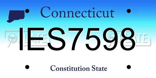 IES7598 Connecticut License Plate
