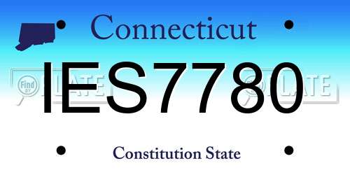 IES7780 Connecticut License Plate