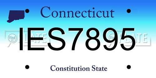 IES7895 Connecticut License Plate