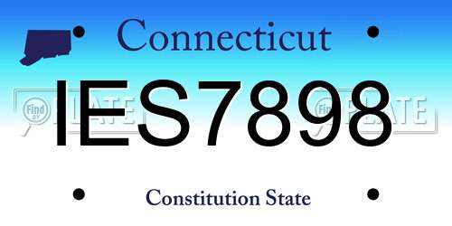 IES7898 Connecticut License Plate