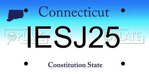 IESJ25 Connecticut License Plate