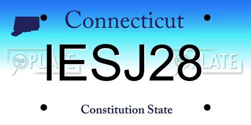 IESJ28 Connecticut License Plate