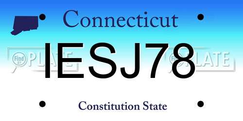 IESJ78 Connecticut License Plate