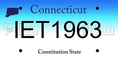 IET1963 Connecticut License Plate