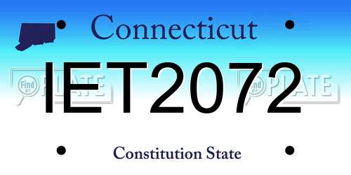 IET2072 Connecticut License Plate
