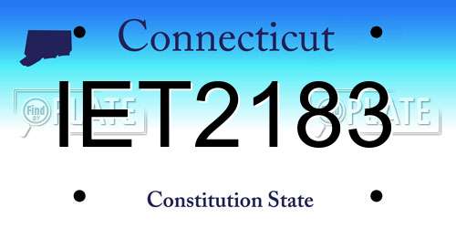 IET2183 Connecticut License Plate
