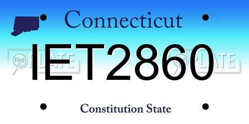 IET2860 Connecticut License Plate