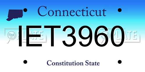 IET3960 Connecticut License Plate