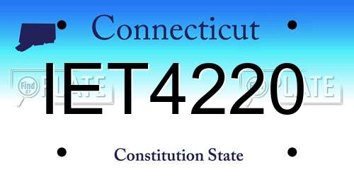 IET4220 Connecticut License Plate