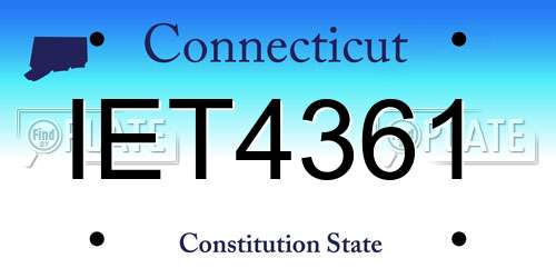 IET4361 Connecticut License Plate