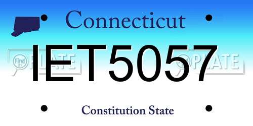 IET5057 Connecticut License Plate