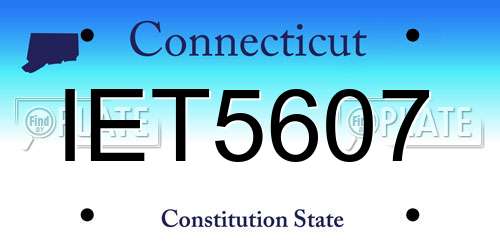 IET5607 Connecticut License Plate