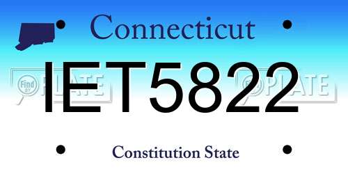 IET5822 Connecticut License Plate