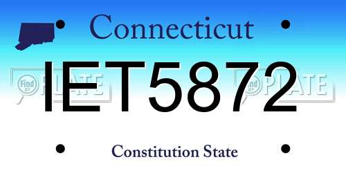 IET5872 Connecticut License Plate