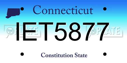 IET5877 Connecticut License Plate