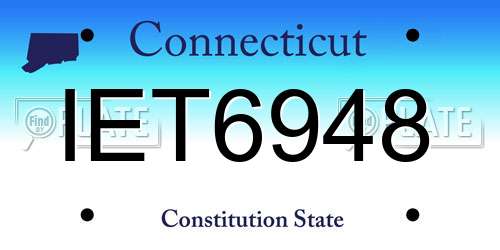 IET6948 Connecticut License Plate