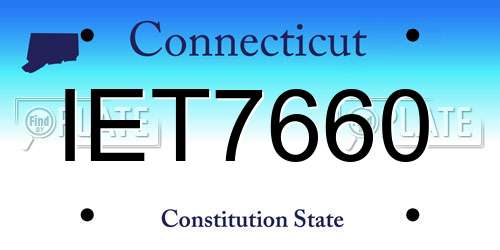 IET7660 Connecticut License Plate