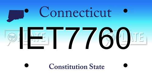 IET7760 Connecticut License Plate
