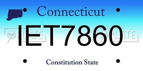 IET7860 Connecticut License Plate