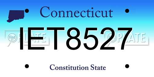 IET8527 Connecticut License Plate