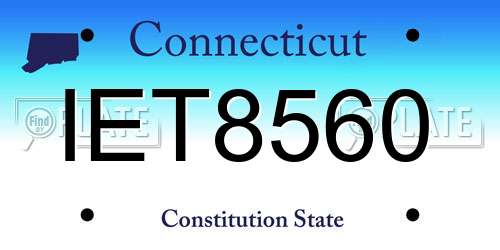 IET8560 Connecticut License Plate