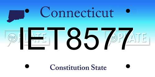 IET8577 Connecticut License Plate