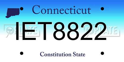 IET8822 Connecticut License Plate