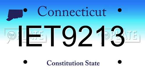 IET9213 Connecticut License Plate