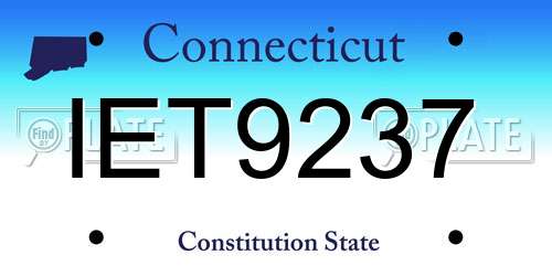 IET9237 Connecticut License Plate