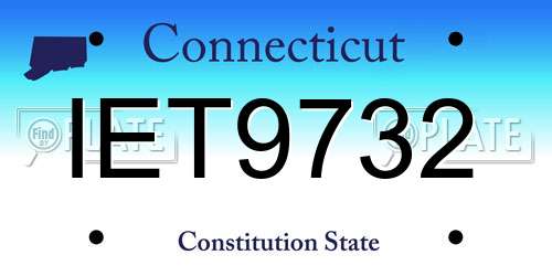 IET9732 Connecticut License Plate