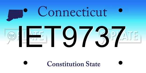 IET9737 Connecticut License Plate