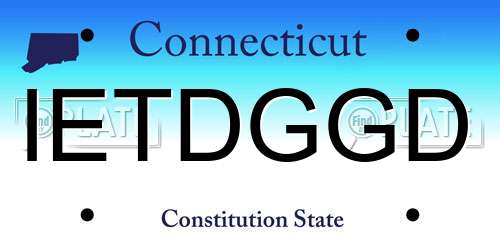 IETDGGD Connecticut License Plate