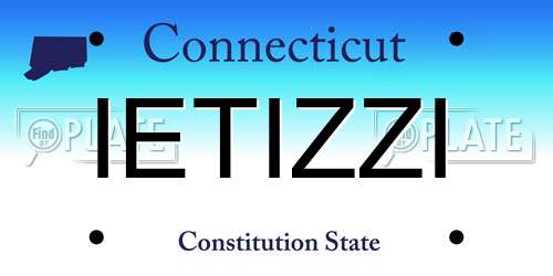IETIZZI Connecticut License Plate