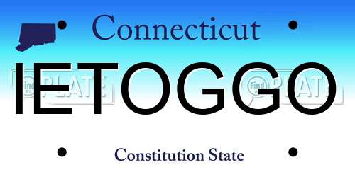IETOGGO Connecticut License Plate