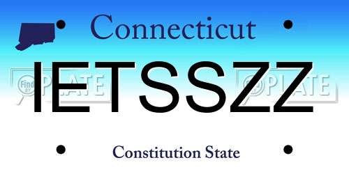 IETSSZZ Connecticut License Plate