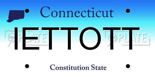 IETTOTT Connecticut License Plate