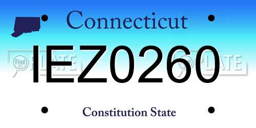 IEZ0260 Connecticut License Plate