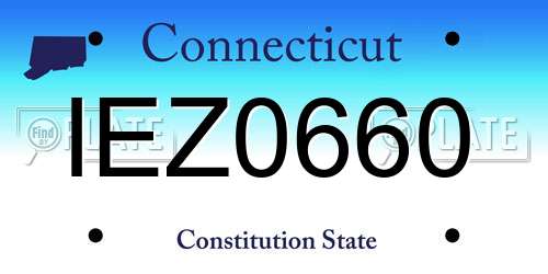 IEZ0660 Connecticut License Plate