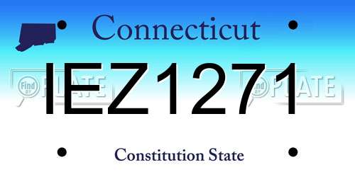 IEZ1271 Connecticut License Plate