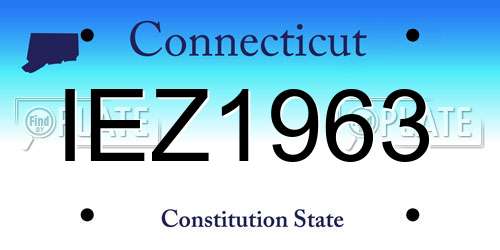 IEZ1963 Connecticut License Plate
