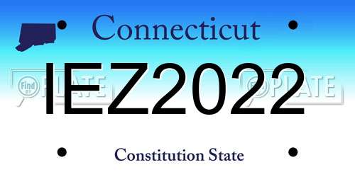 IEZ2022 Connecticut License Plate