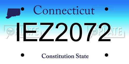 IEZ2072 Connecticut License Plate